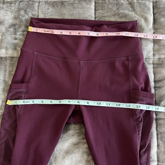 Fabletics Purple Wide Waistband Mid Rise Yoga Leggings Size Small 22” Inseam - Picture 8 of 11